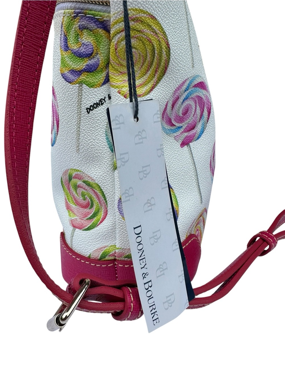 RARE Dooney & Bourke Lollipop Swirl Coated Cotton Letter Carrier Crossbody Purse - Picture 6 of 15